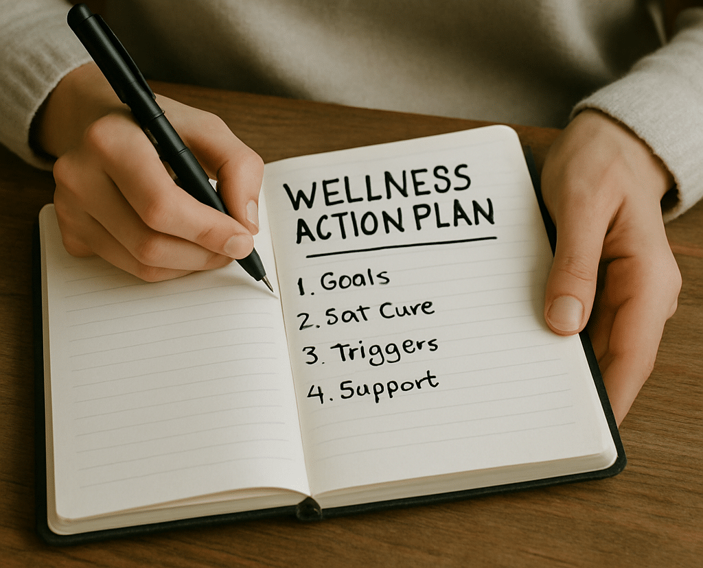 Person creating a wellness action plan